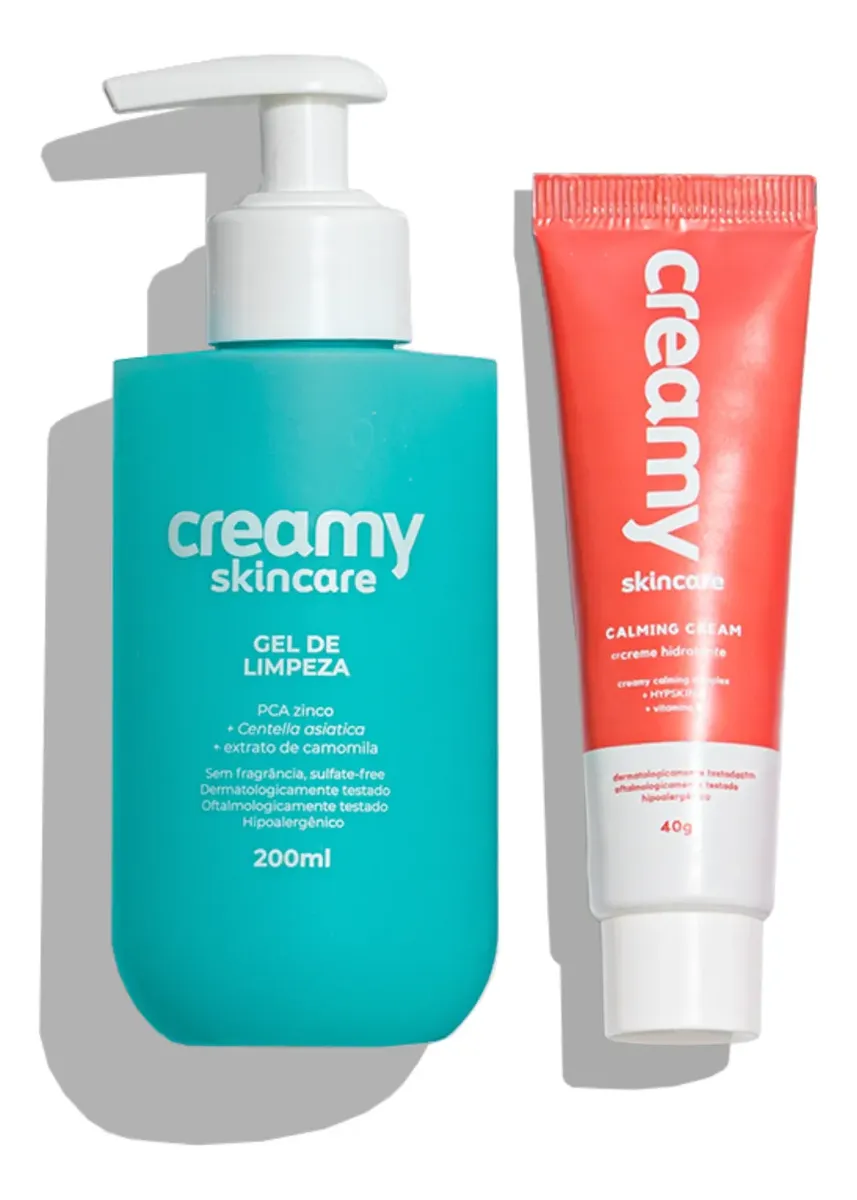 Kit Creamy Gel De Limpeza 200ml + Calming Cream Hidratação E Limpeza Facial